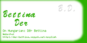bettina der business card
