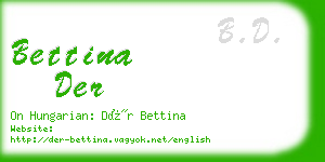 bettina der business card